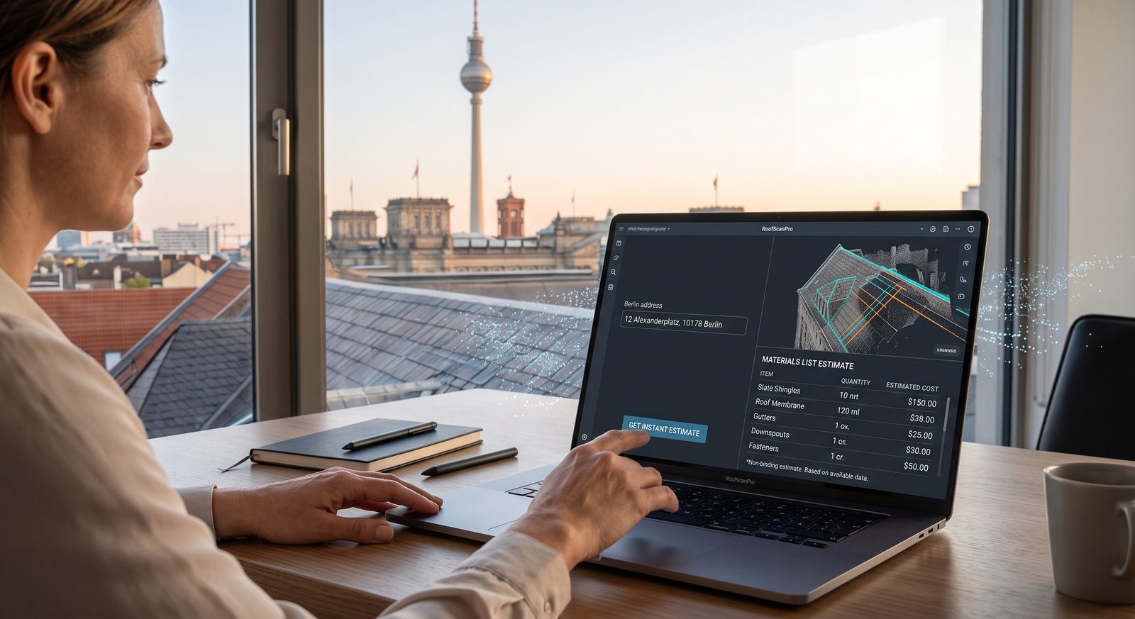3D-Dachmodell aus einer Adresse